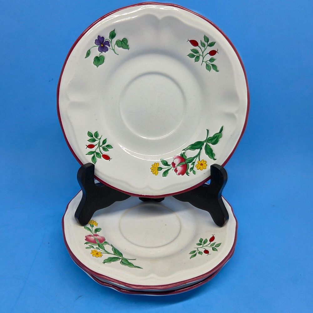 International China Company "ROSALYNN" Set Of 3 Floral Saucer Plates VGC